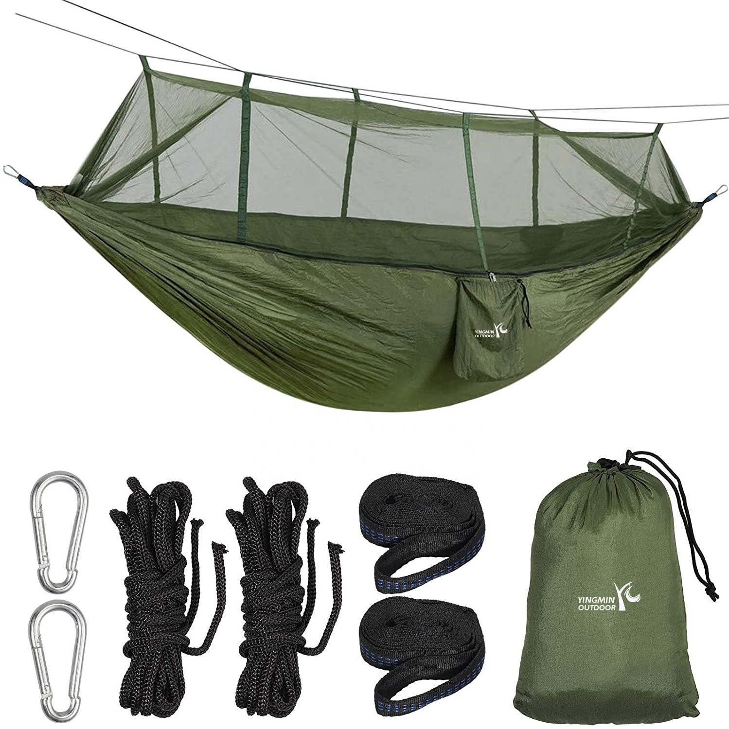 Parachute Camping Hammock with Mosquito Net Outdoor Swing Hammocks for Camping Hiking Traveling