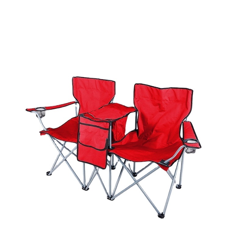 2 Seat Folding Camping Metal Chair for Outdoor Camping Picnic  Folding Steel Outdoor Garden Table And Chairs Set