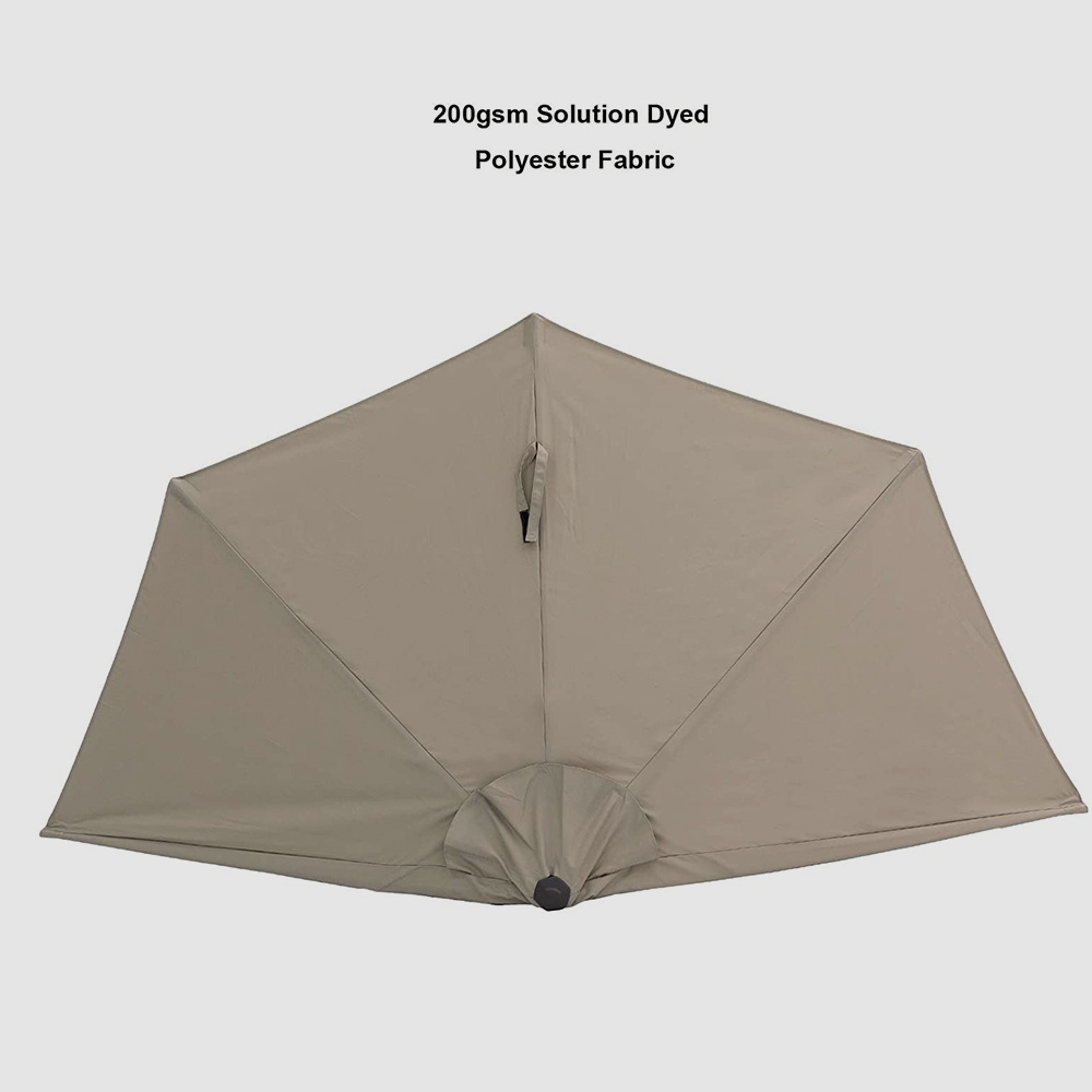 9-FT Half Round Patio Umbrella Half Sun Umbrella for Patio Garden Poolside Market Umbrella