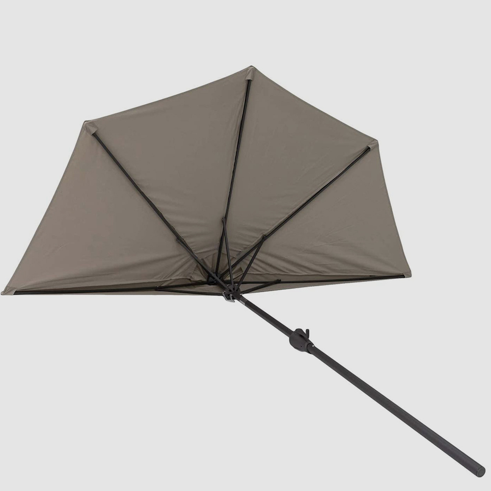 9-FT Half Round Patio Umbrella Half Sun Umbrella for Patio Garden Poolside Market Umbrella