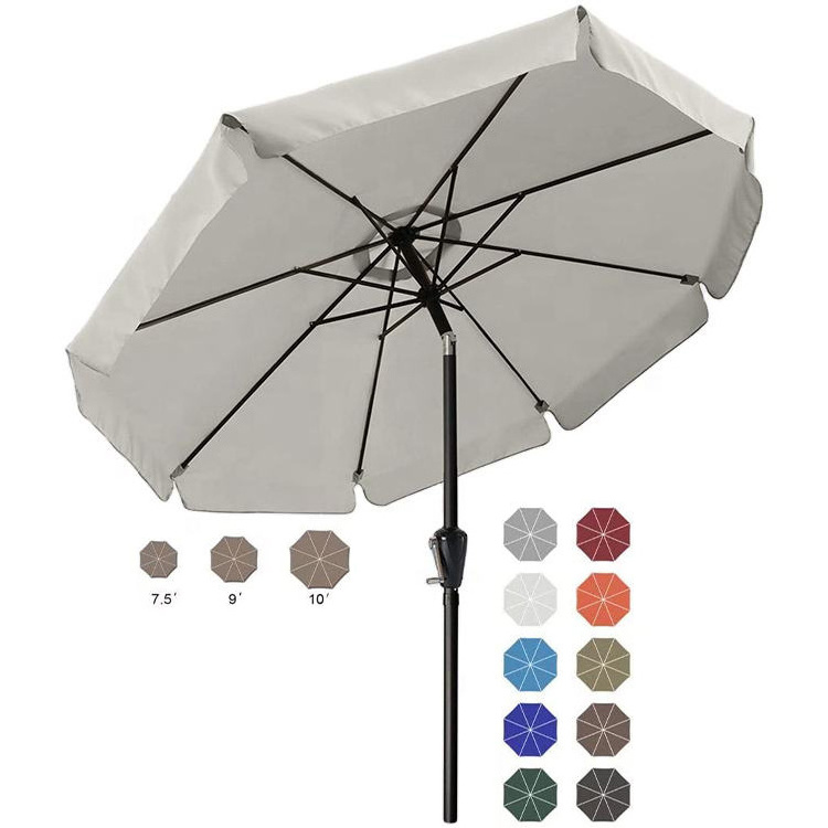 Customized Outdoor Market Umbrella 8 Ribs Tassel Patio Umbrella with Push Button Tilt