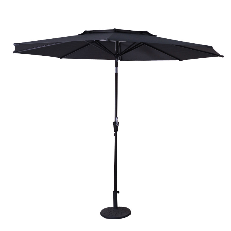 10ft 2 Tier Outdoor Patio Market Umbrella Outside Market Umbrella Sunshade Shelter for Patio Garden Poolside Lawn Courtyard