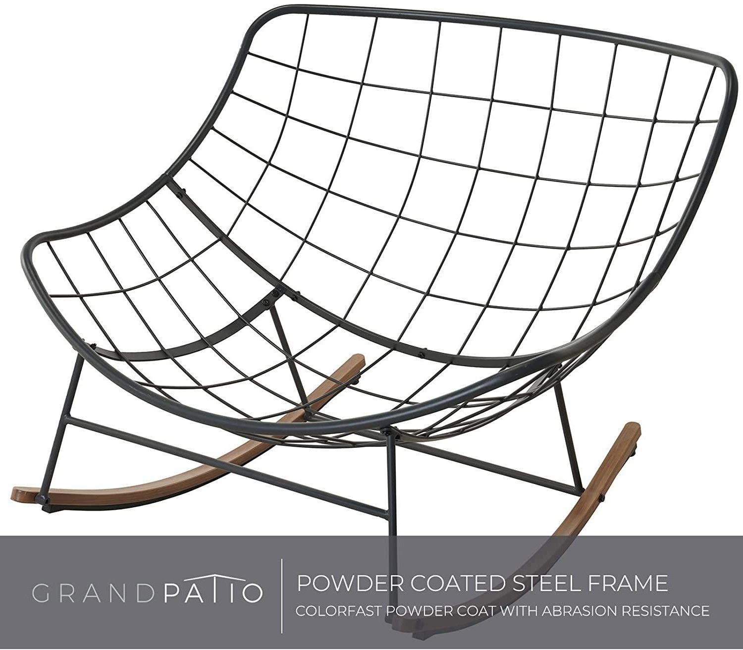 Patio Rocking Chair Garden Swing Chair Outdoor Rocking Lounge Chair with Cushion Metal Carton Steel Logo Modern Customized