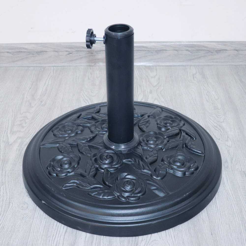 18-inch Patio Umbrella Base Round Umbrella Base Heavy Stand Holder for Patio Garden Umbrella Black