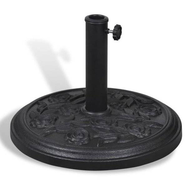 18-inch Patio Umbrella Base Round Umbrella Base Heavy Stand Holder for Patio Garden Umbrella Black