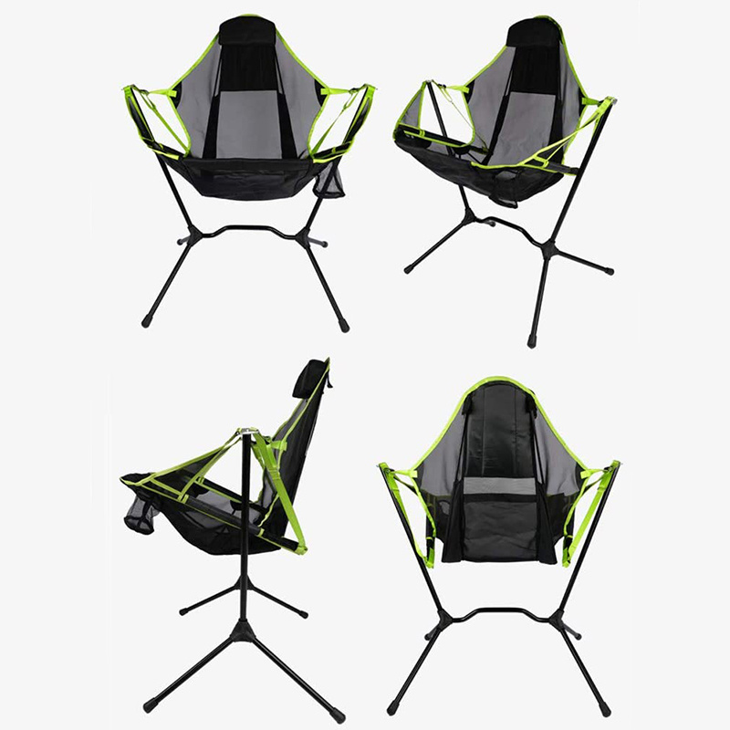 Outdoor Portable Patio Rocking Recliner Folding Camping Beach Folding Chairs Leisure Swing Chair