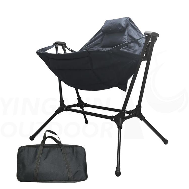 Outdoor Camping and Hiking Portable Swinging Rocker Recliner Picnic Chair Adult Folding Rocking Chair Camping