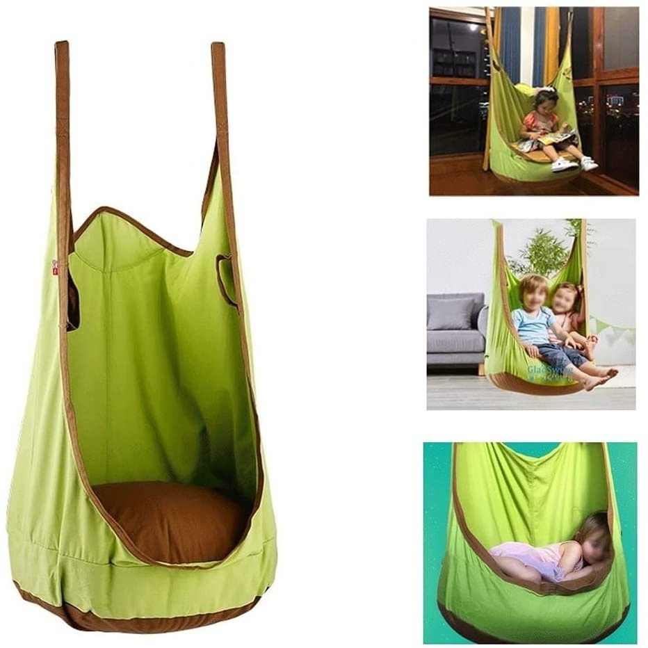 Indoor&Outdoor Children's Hanging Hammock Cotton Seat Swing Chair Kids Pod Swing Seat