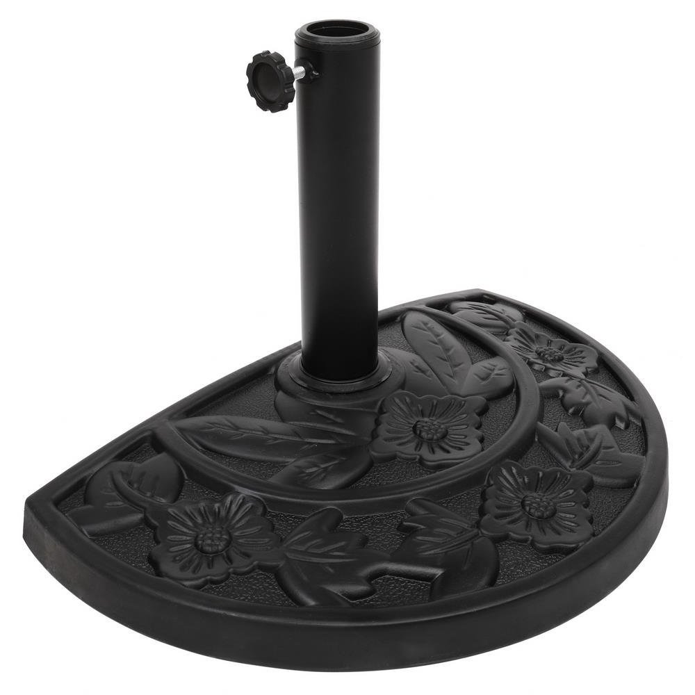 Half Patio Resin Umbrella Stand Base for Patio Garden Poolside Half Garden Parasol Base Stand