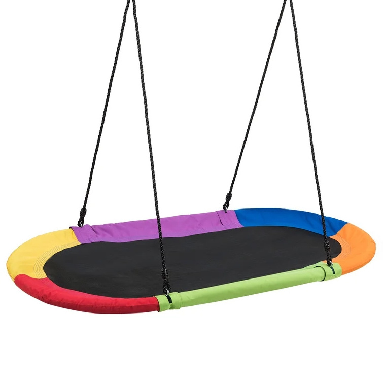 Outdoor Indoor Saucer Tree Swing Chair Outdoor Oval Swing Adjustable Hanging Chair For Kids