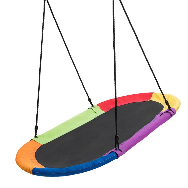 Outdoor Indoor Saucer Tree Swing Chair Outdoor Oval Swing Adjustable Hanging Chair For Kids