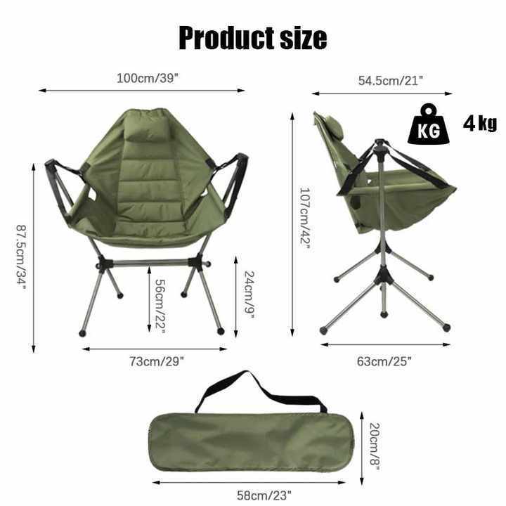 Customized Lightweight Swing Moon Beach Chair Outdoor Folding Camping Rocking Chair Hammock Camping Chair