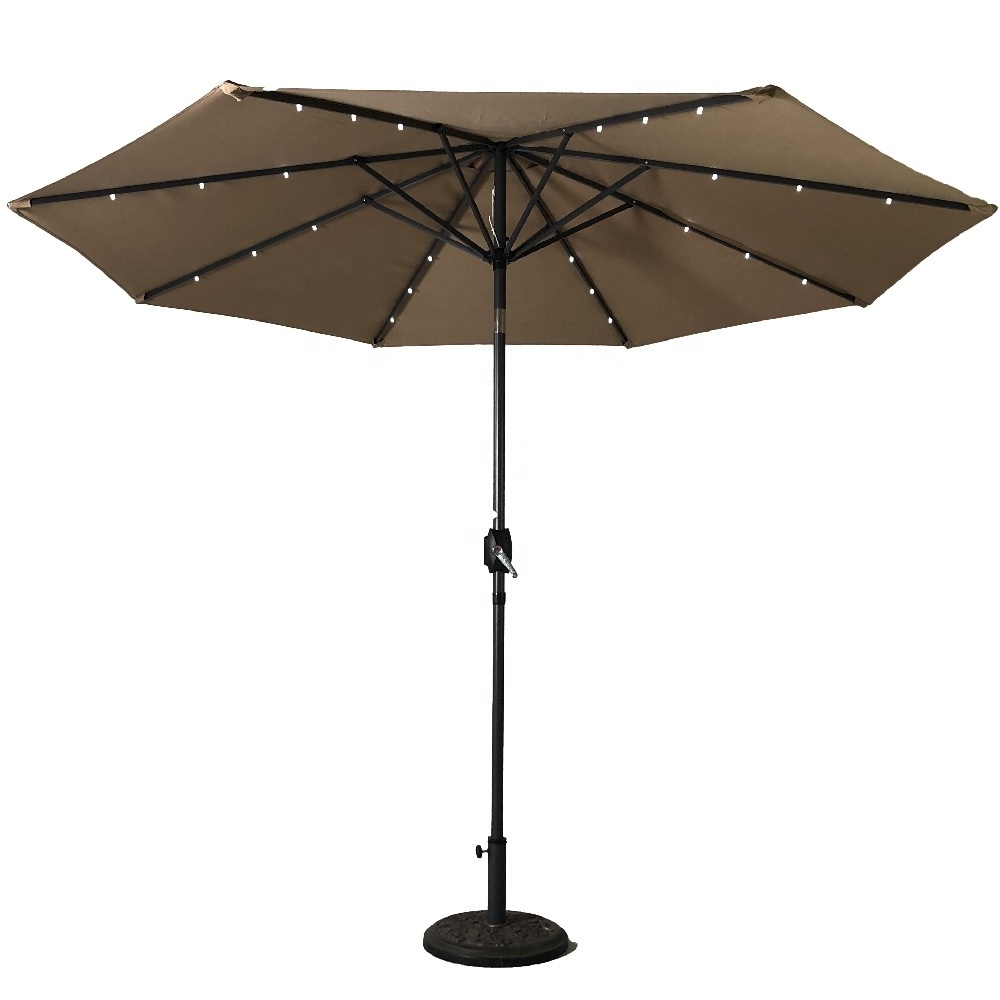 Outdoor Solar Market Parasols LED Lighted Fishing Umbrellas Modern Garden Patio Cantilever Umbrella