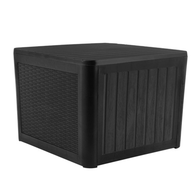 Outdoor Patio Storage Container Deck Box Garden Coffee Table with Storage Resin Rattan Patio Side Table