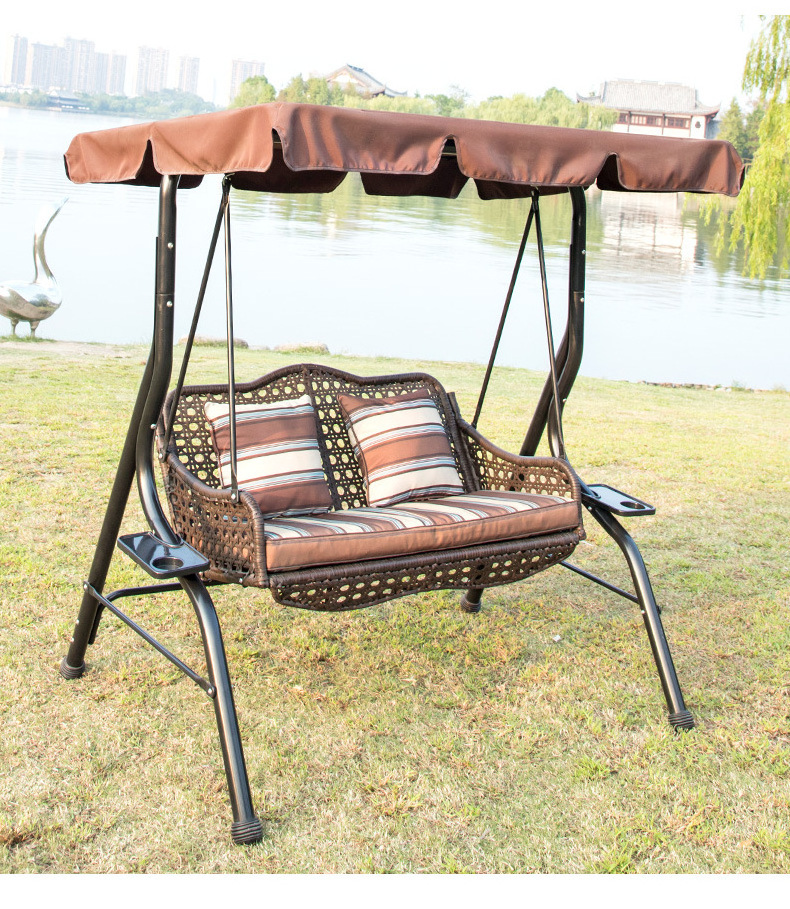 2 Persons Outdoor Patio Swing Chair with Canopy Porch Swing