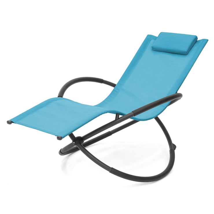 Outdoor Garden Zero Gravity Chair Orbital Rocking Chaise Lounge Lawn Chair Patio Orbital Chair