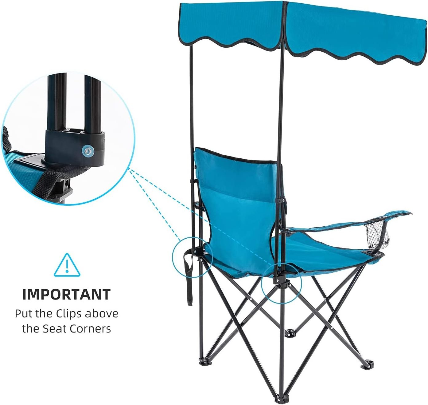 Portable Folding Camping Picnic Chair with Canopy with Canopy Lightweight Outdoor Picnic Folding Fishing Beach Chair