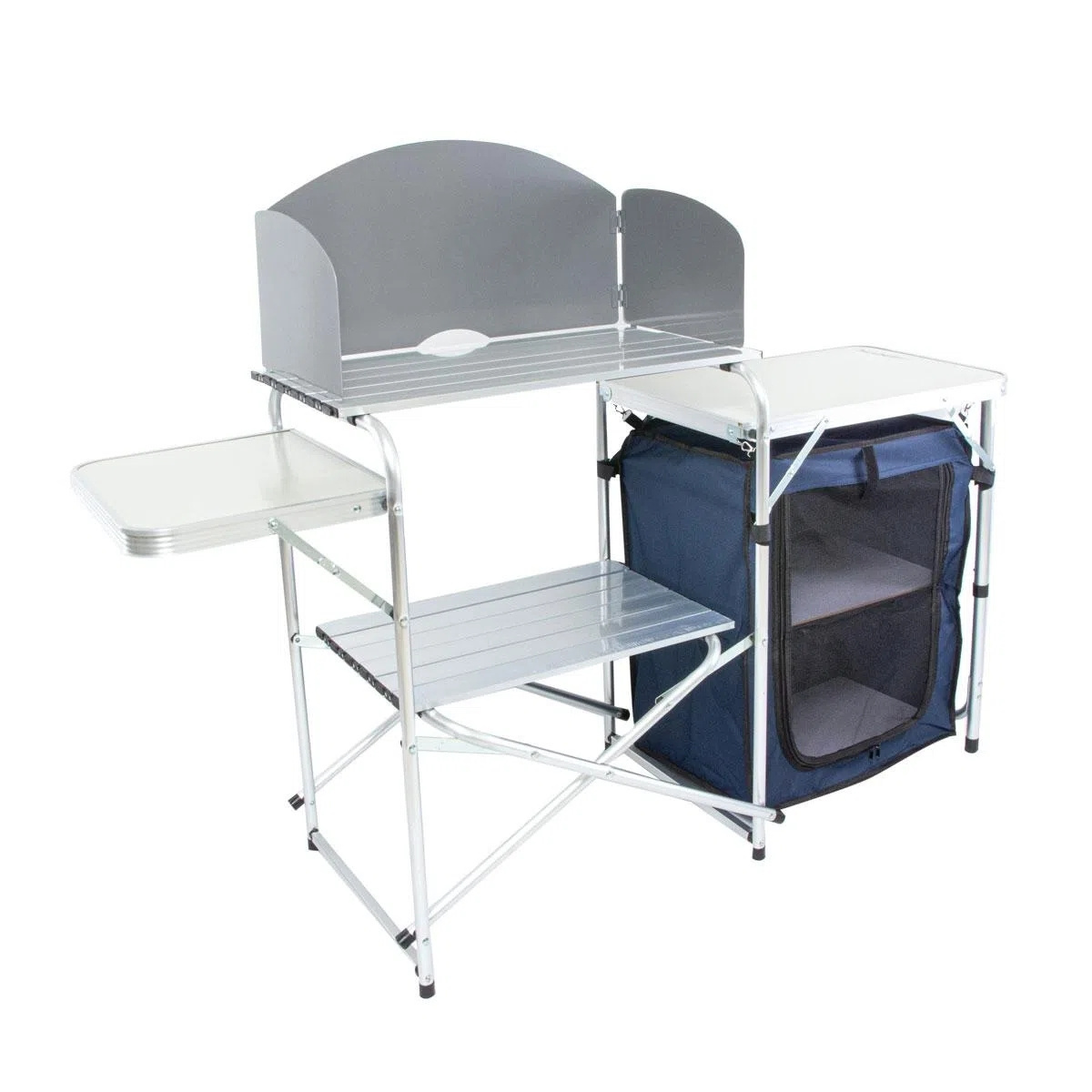 Folding Cooking Table Outdoor Portable Cook Station Aluminum Camping Kitchen for BBQ Party Metal Carton Customized Logo Modern