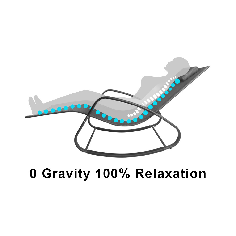 Modern Outdoor Patio Beach Sun Lounger Rocking Chair Zero Gravity Sun Garden Lounger Chair