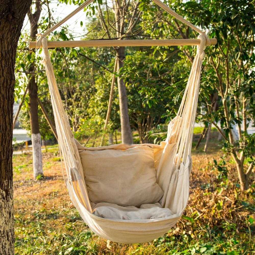 Outdoor Garden Hammock Hanging Basket Chair Hanging Rocking Swing Hammock Chair