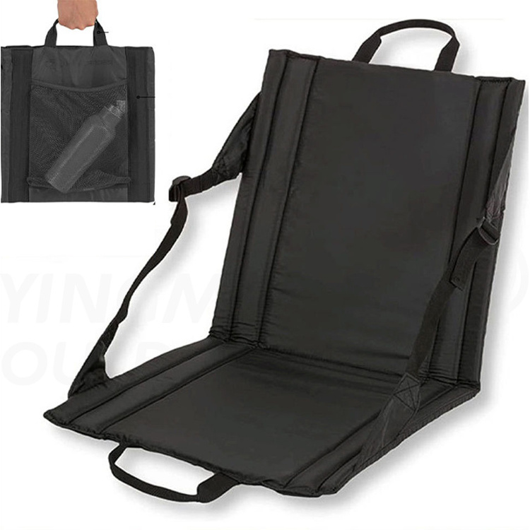 Portable Stadium Seat Padded Folding Chair with Backrest Lightweight Outdoor Cushion with Handle and Pocket