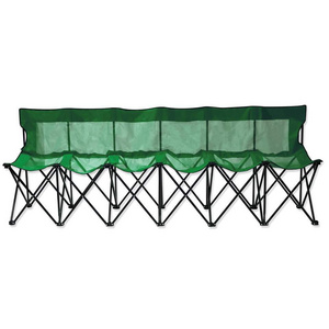 6 Seater Mesh Outdoor Sport Team Bench Chair Portable Folding Mesh Chair for Camping Picnic Stadium Team