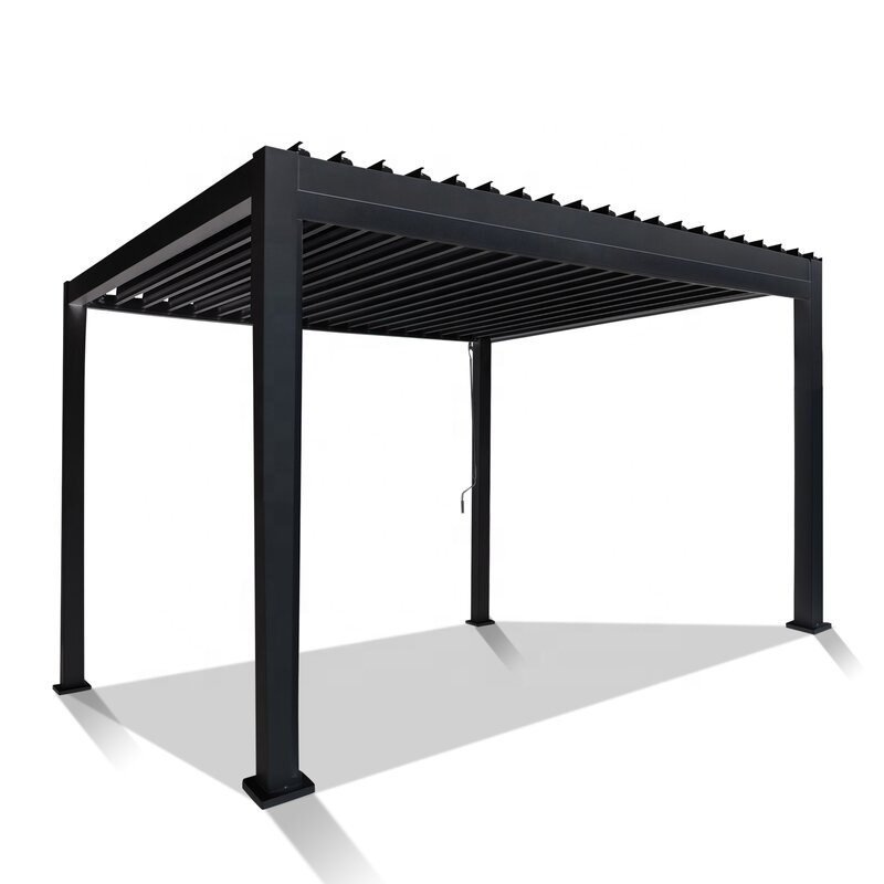 Outdoor Louvered Pergola Aluminum Outdoor Deck Garden Patio Gazebo Sun Shade Shelter