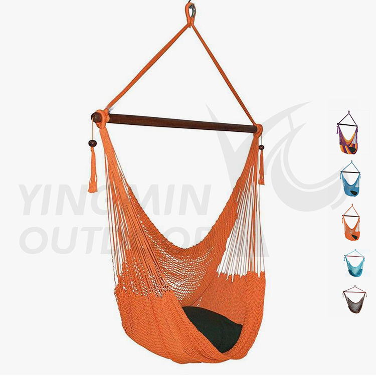 Large Hammock Chair with Spreader Bar Caribbean Hammock Hanging Rope Swing Chair Hammock Chair Outdoor Indoor  Bedroom