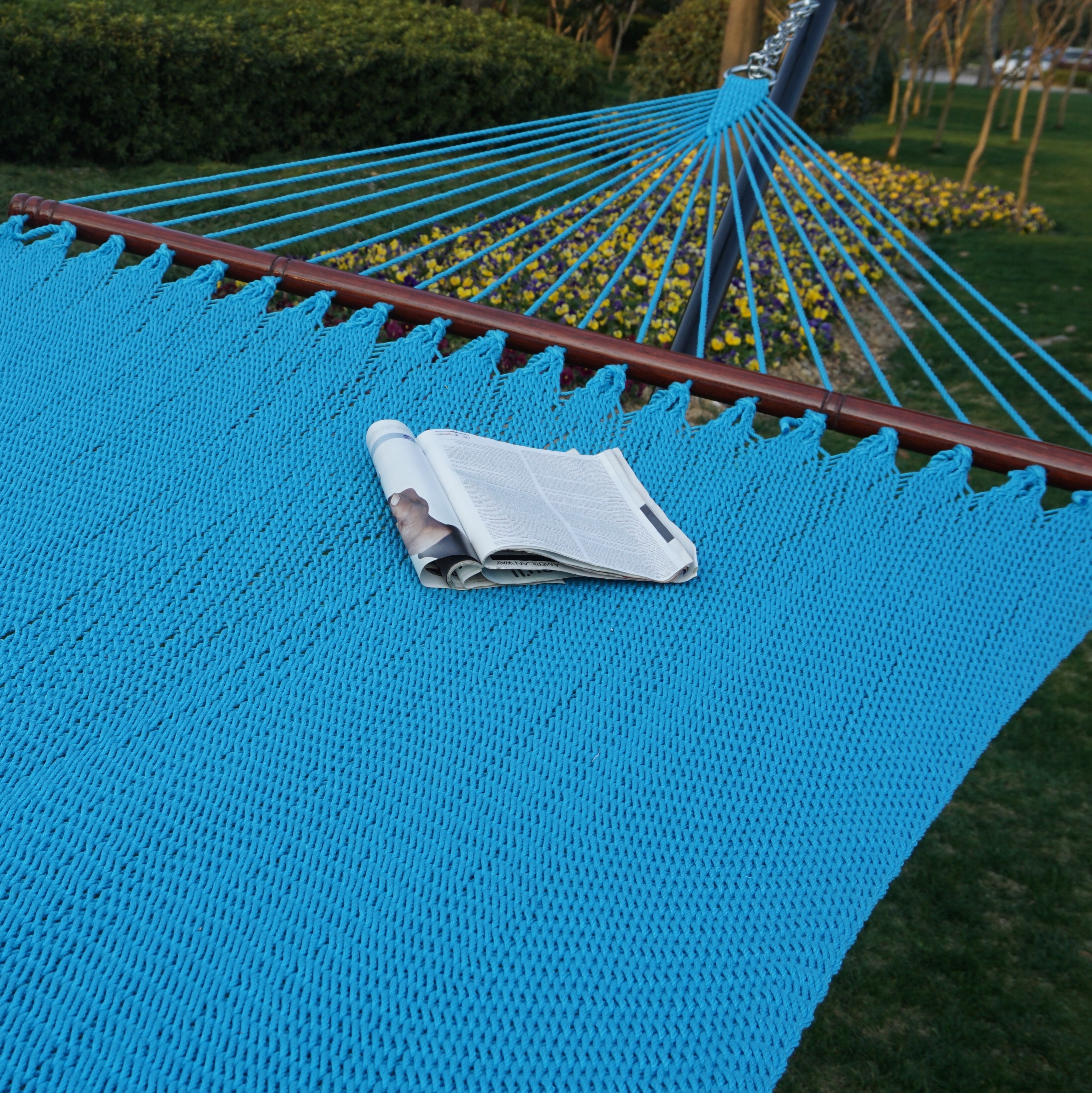 High Quality Hanging Double Cotton Hammock Portable Camping Hammock Indoor Garden Hammock