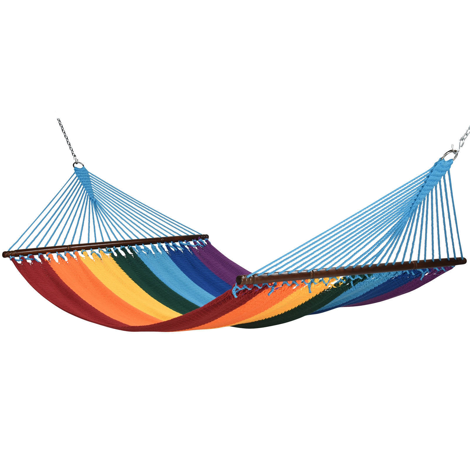 Outdoor Patio Handwoven Hammock Mesh Hammock Rope Double Swing Hammock Bed for Beach Yard