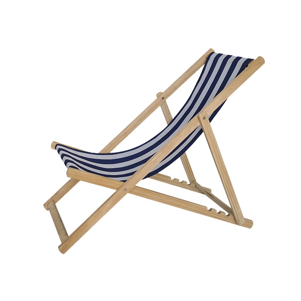 Wooden Folding Deckchair for Beach Chair Fishing Chair Modern Wood and Canvas Chairs Simple Folding Deckchair Made of Wood 75kgs