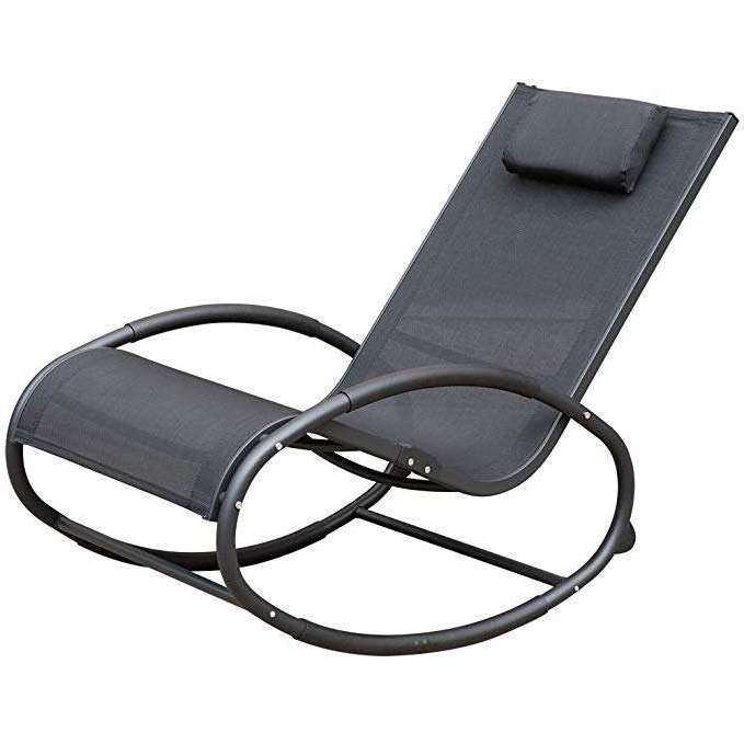 Outdoor Patio Rocking Sun Lounger Chair Orbital Garden Zero Gravity Chair Beach Lounge Chair for Outdoor Indoor