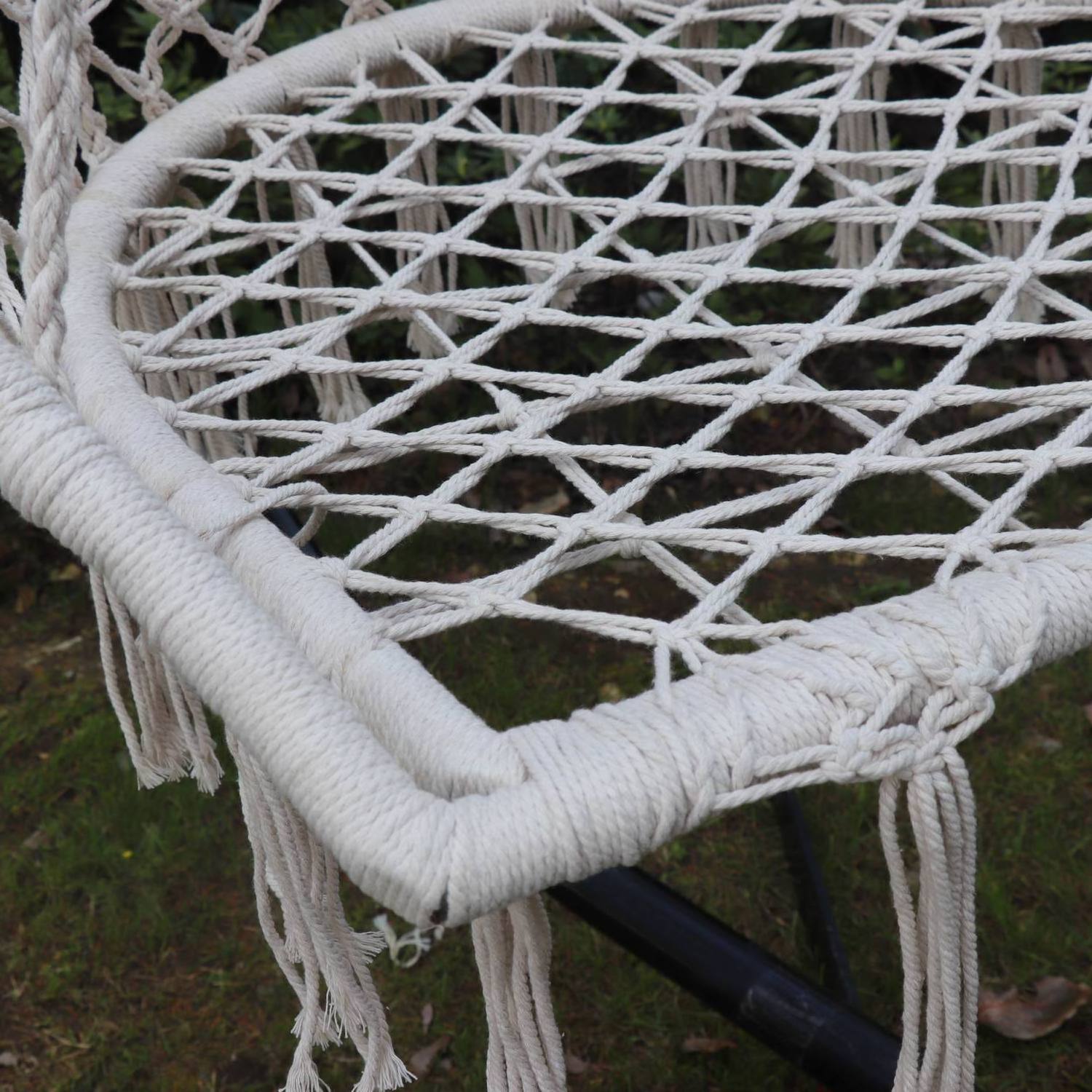 Macrame Swing Chair Hanging Cotton Rope Macrame Hammock Patio Swing Chair