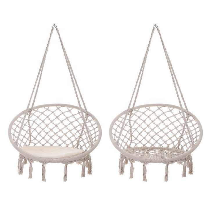 Cotton Rope Swing Hammock Chair Outdoor Round Indoor Hammock Macrame Swing Chairs