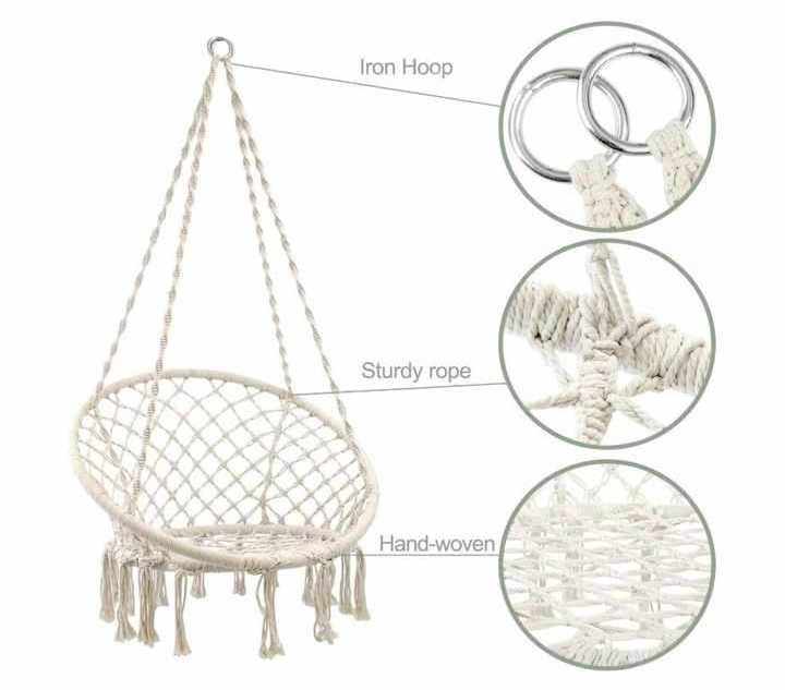 Cotton Rope Swing Hammock Chair Outdoor Round Indoor Hammock Macrame Swing Chairs