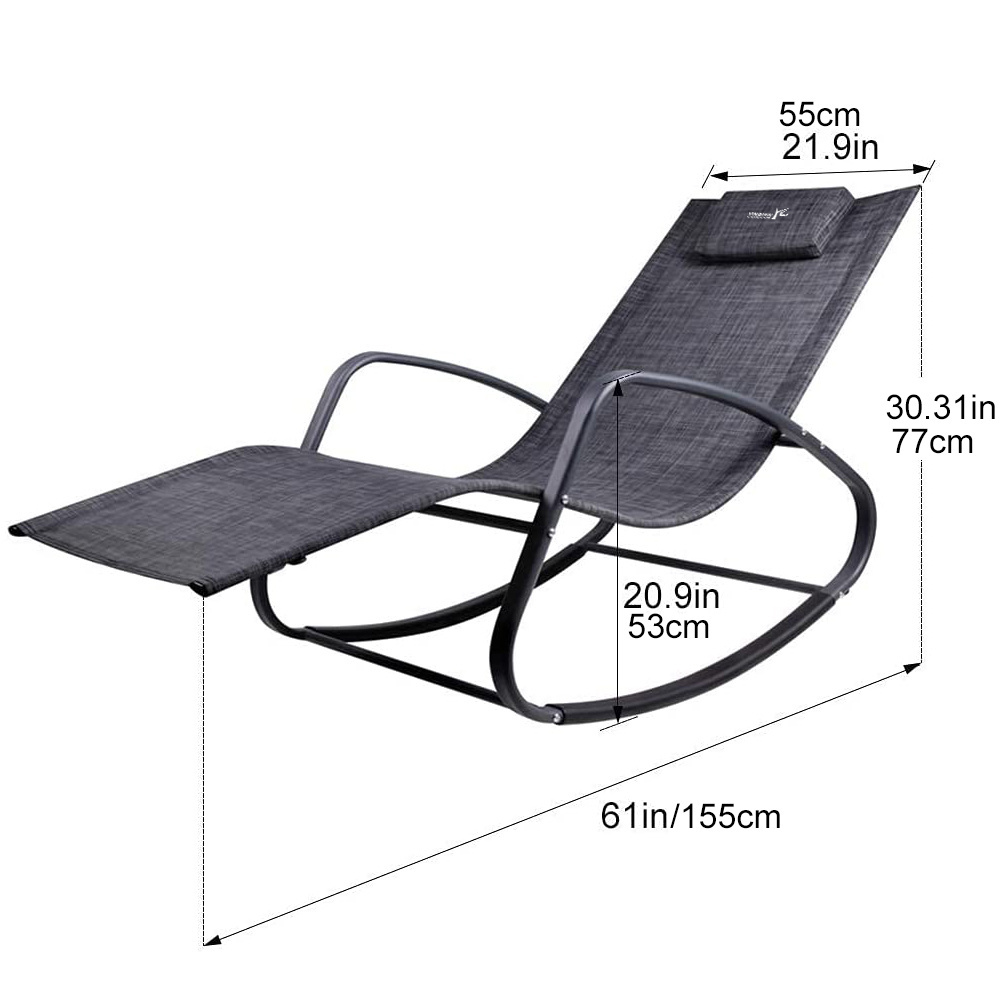 Modern Outdoor Patio Beach Sun Lounger Rocking Chair Zero Gravity Sun Garden Lounger Chair