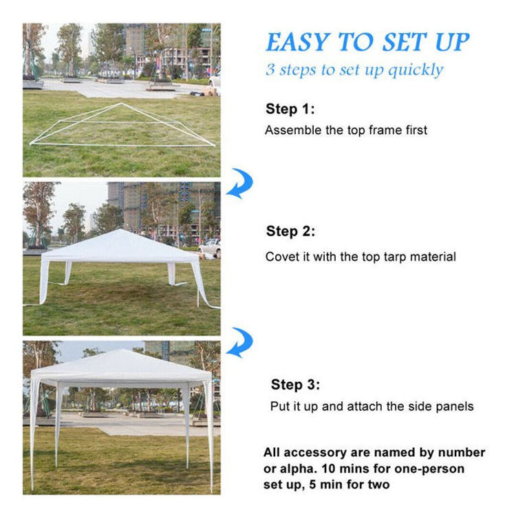 Outdoor 10' x 10' Canopy Party Wedding Tent Patio Gazebo Trade Show Exhibition Tent