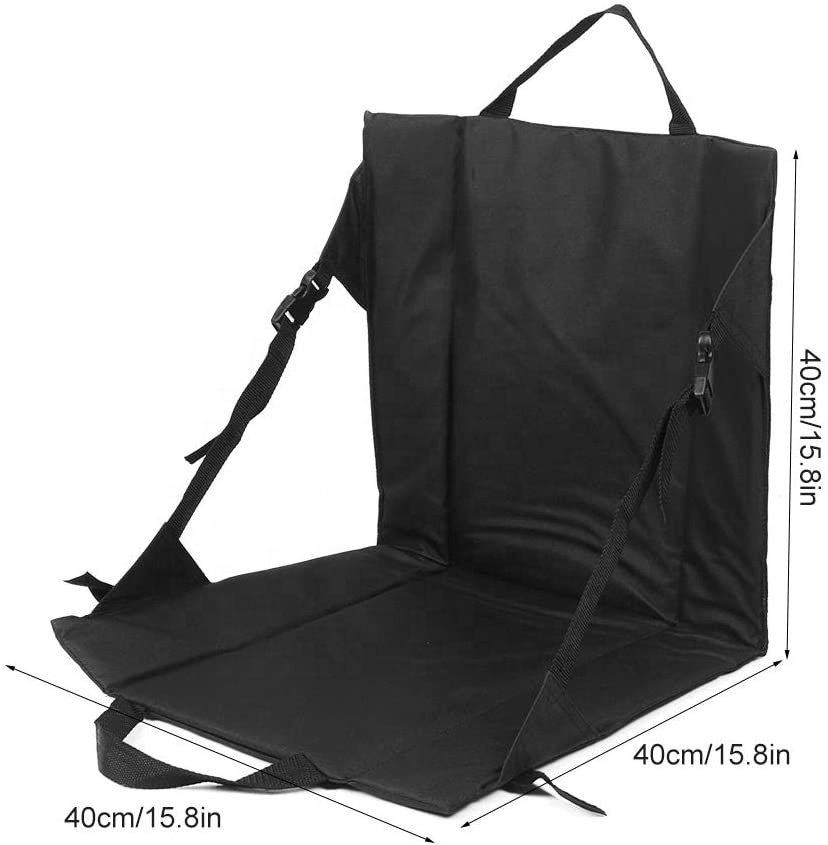 Portable Stadium Seat Padded Folding Chair with Backrest Lightweight Outdoor Cushion with Handle and Pocket