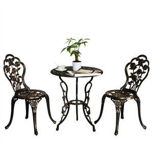 3 Piece Bistro Table Set Cast Aluminum Furniture Set Metal Bistro Set Bistro Table and Chairs