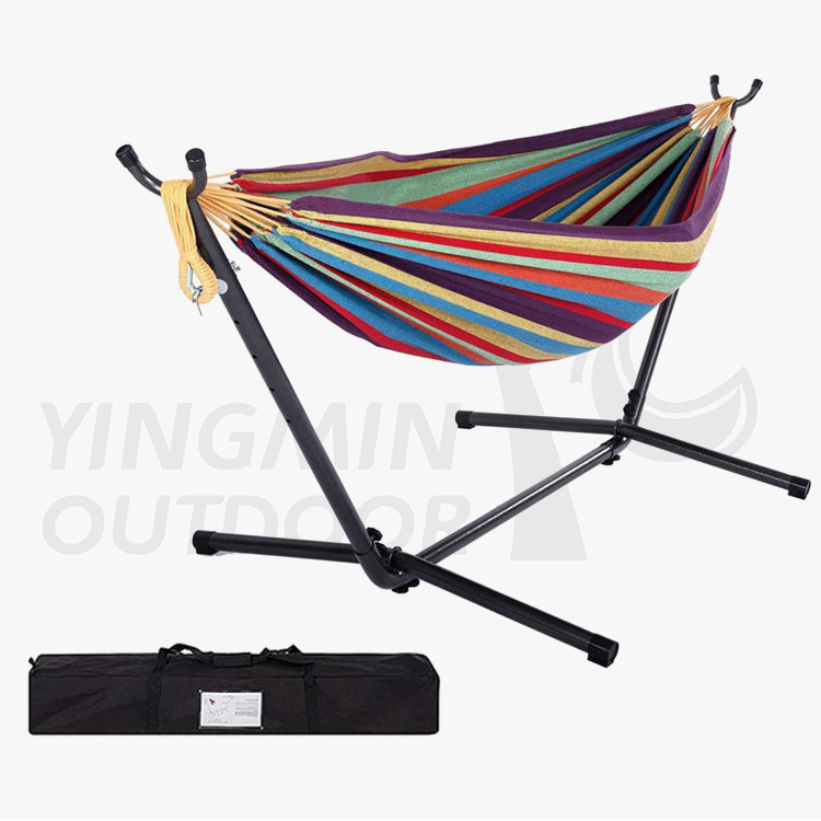 Garden Cotton Canvas Camping Hammock Portable Travel Hammock Indoor Outdoor Hammock With Stand