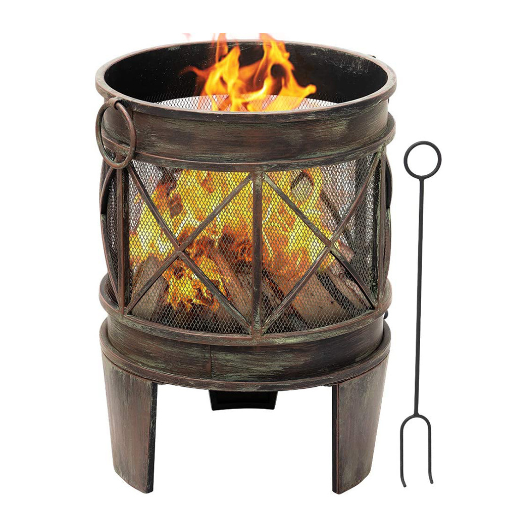 Outdoor Patio Furniture Fire Pit Wood Burning Cast Iron Fireplace Firebowl Firepit