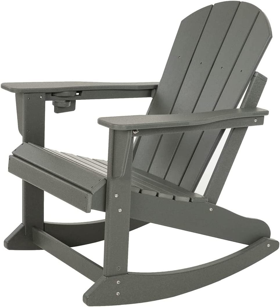 Outdoor Patio Rocking Adirondack Weather Resistant HDPE Garden Rocking Chair Outdoor Leisure Rocker Chair