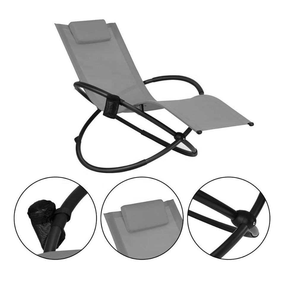 Outdoor Beach Rocking Chair Zero Gravity Recliner Chair Rocker Chaise Lounge Rocking Lounger Lawn Chair