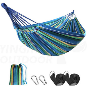 Portable Brazilian Striped Double Hammock Camping Swing Canvas Cotton Hammock