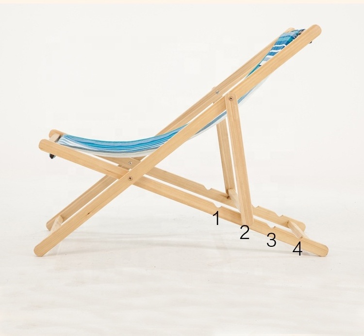 Wooden Folding Deckchair for Beach Chair Fishing Chair Modern Wood and Canvas Chairs Simple Folding Deckchair Made of Wood 75kgs