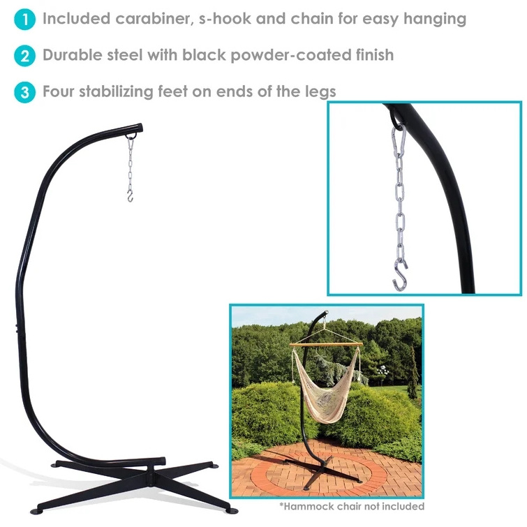 Outdoor C Patio Hanging Swing Hammock Stand Base for Outdoor Garden Patio Hanging Chair Stand