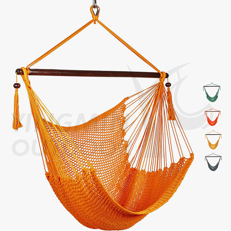 Outdoors Patio Hammock Swing Hanging Chair Cotton Rope Hammock Chair