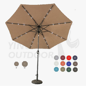 Outdoor Solar Market Parasols LED Lighted Fishing Umbrellas Modern Garden Patio Cantilever Umbrella