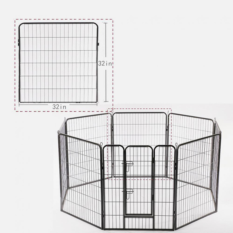 Dog Fence Dog Pen Playpen Indoor Outdoor 8 Panels 32 Inches Exercise Pen Dog Crate Cage Kennel