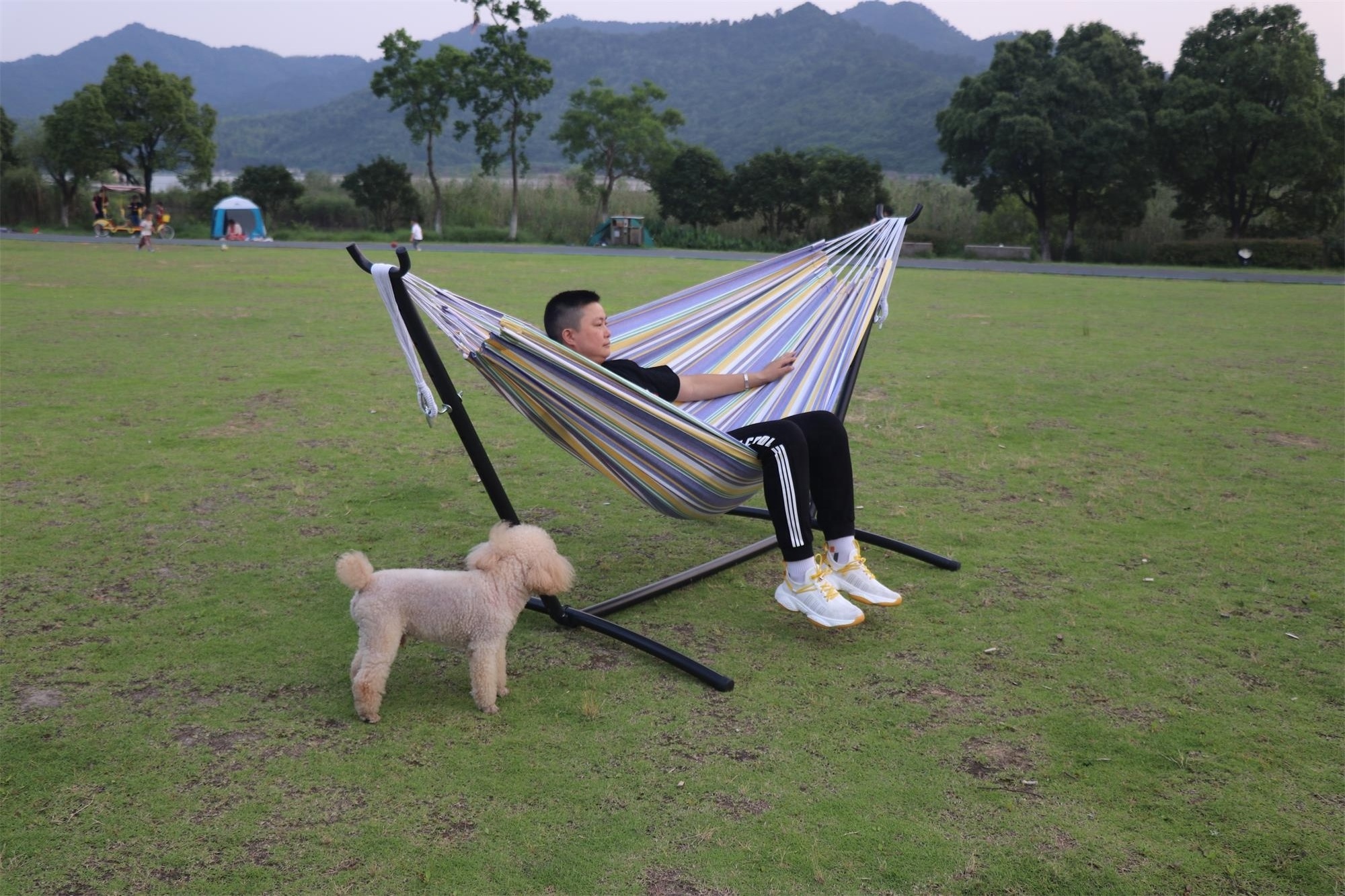 Garden Cotton Canvas Camping Hammock Portable Travel Hammock Indoor Outdoor Hammock With Stand